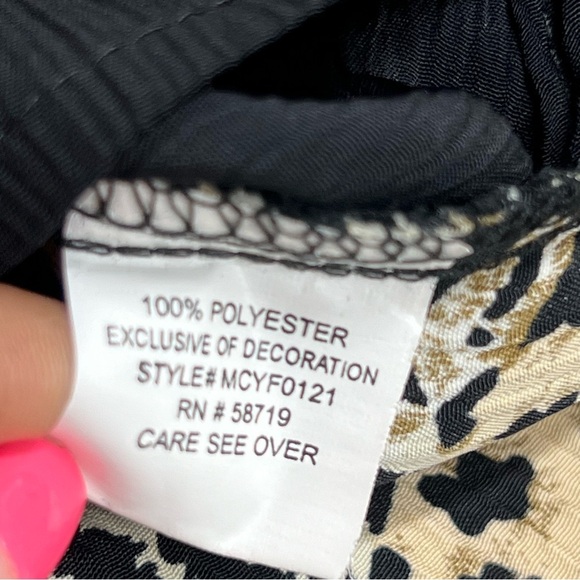 Notations animal print button down leopard tiger xl blouse attached black tank - Picture 7 of 14